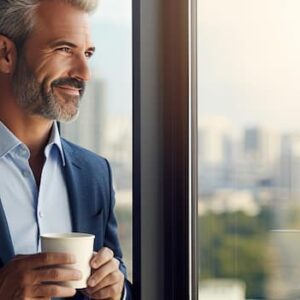 stress-behandlung-ein-geschaeftsmann-mit-kaffee-der-aus-dem-fenster-in-der-natur-schaut